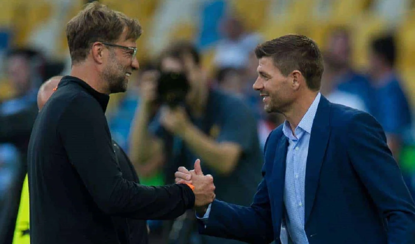 Юрген Клопп та Стівен Джеррард / Фото This Is Anfield