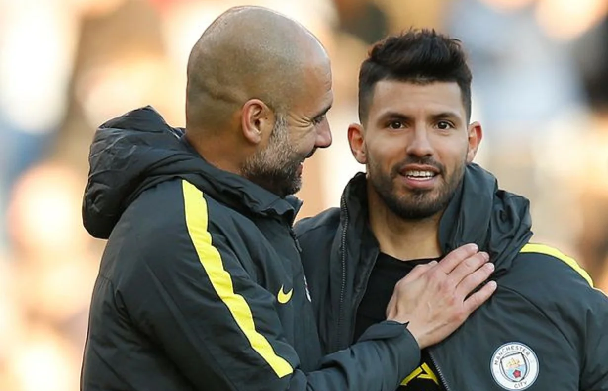 Хосеп Гвардиола и Серхио Агуэро / Фото ФК Манчестер Сити