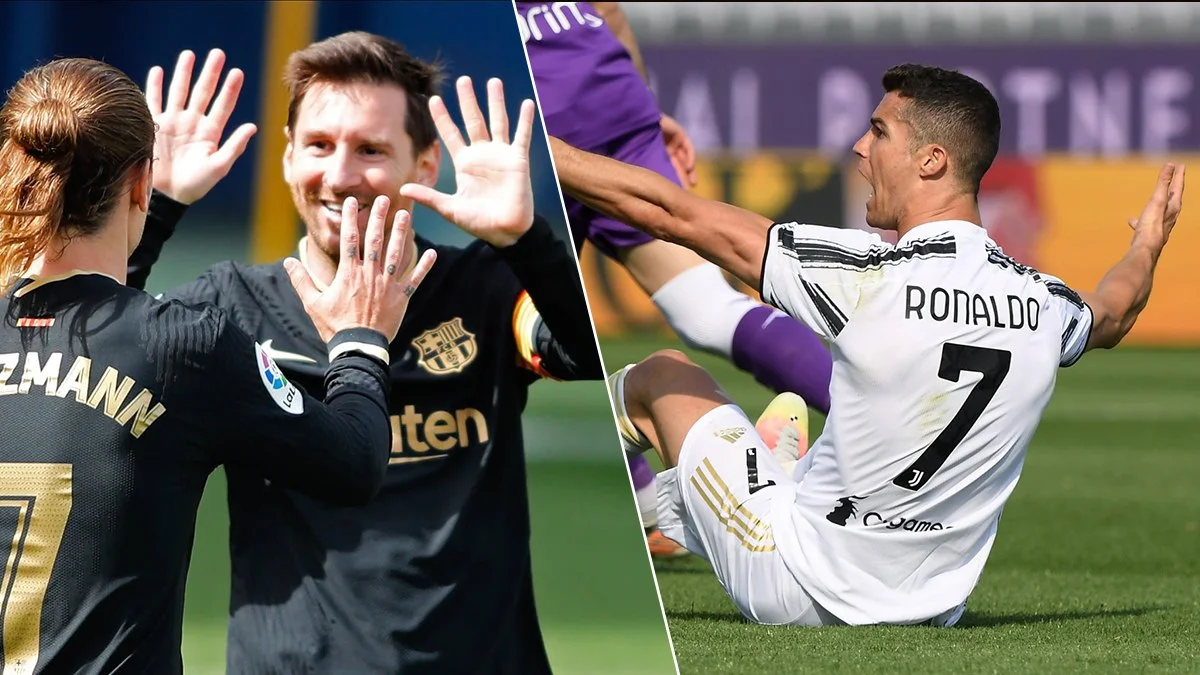 Мессі щасливий, Роналду розчарований / колаж Футбол 24