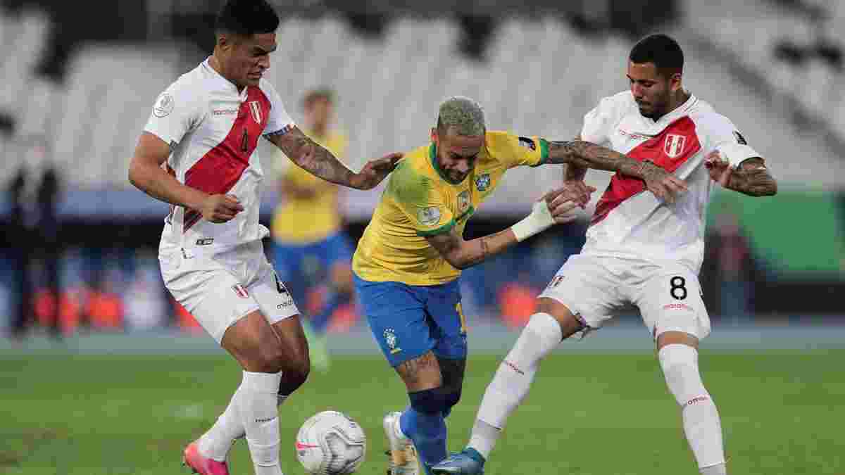 Копа Америка: Бразилия благодаря сольному проходу Неймара минимально обыграла Перу и стала первым финалистом турнира