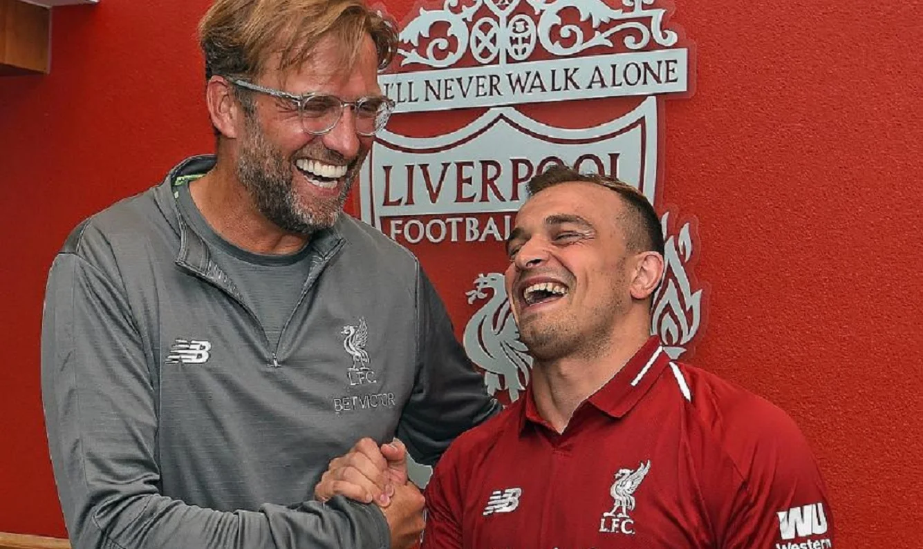 Юрген Клопп та Джердан Шакірі / Фото Ліверпуль