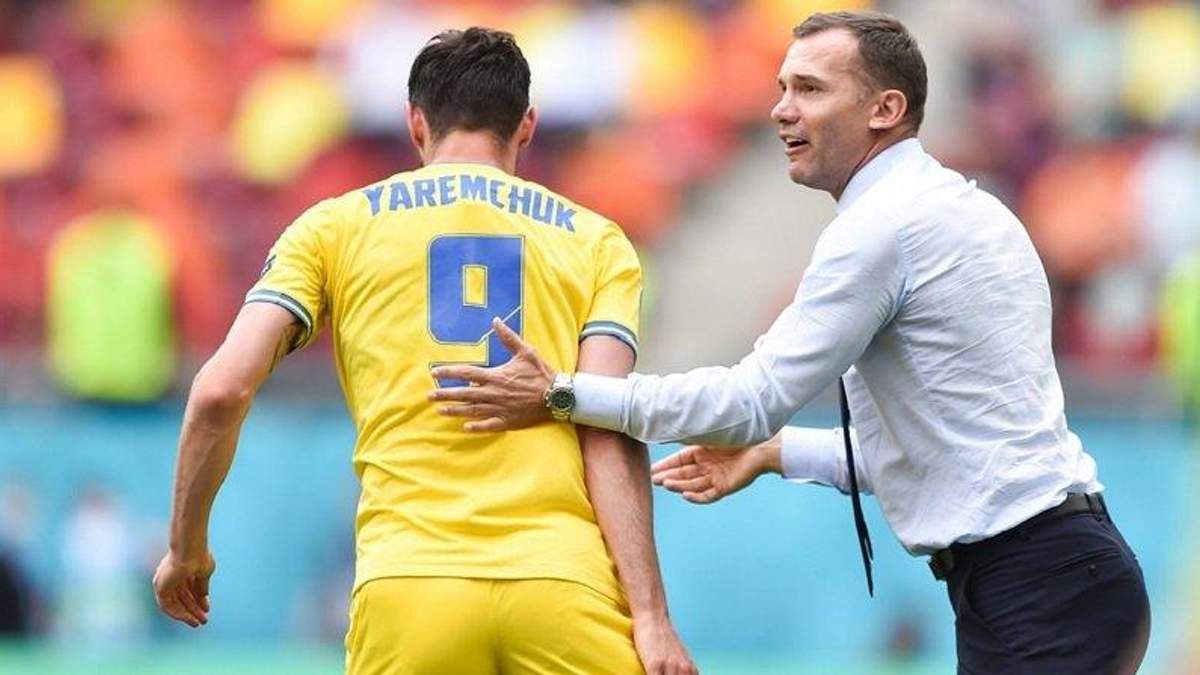 Роман Яремчук и Андрей Шевченко на Евро-2020 / Getty Images