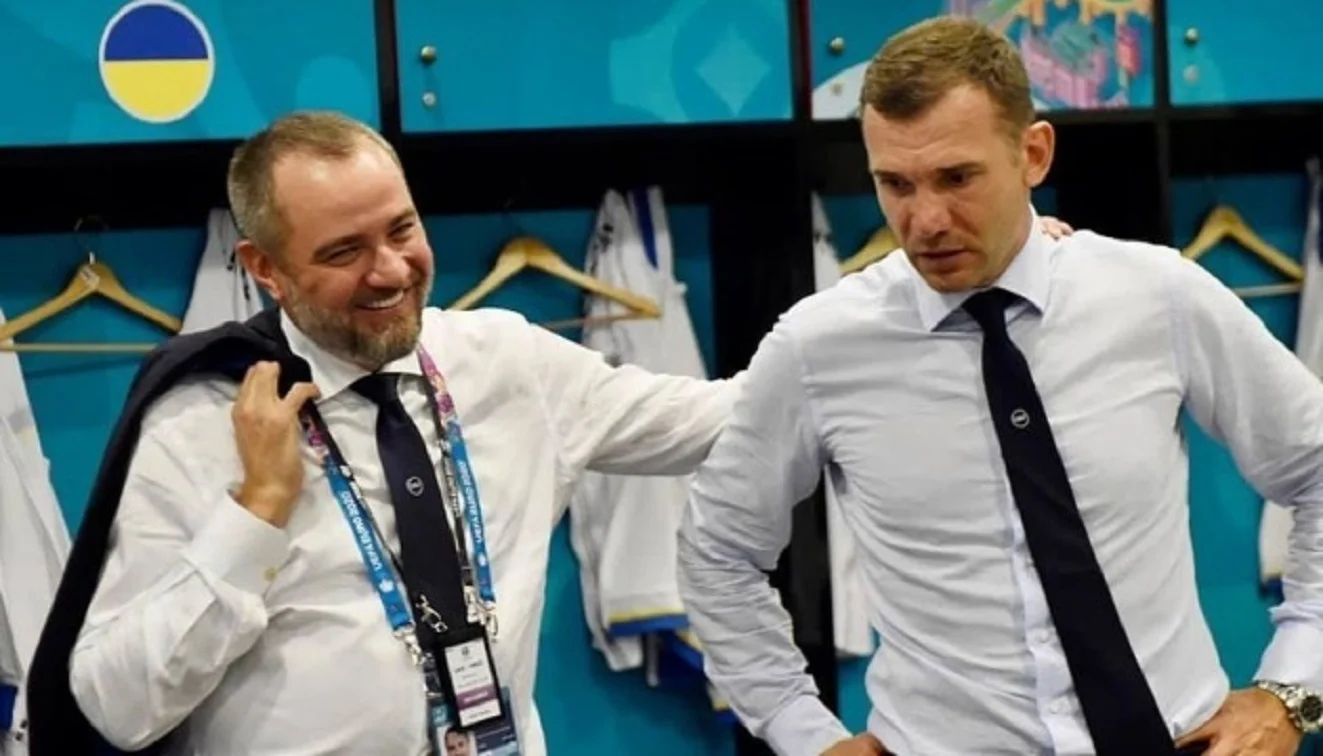 Андрій Павелко та Андрій Шевченко / Фото УАФ