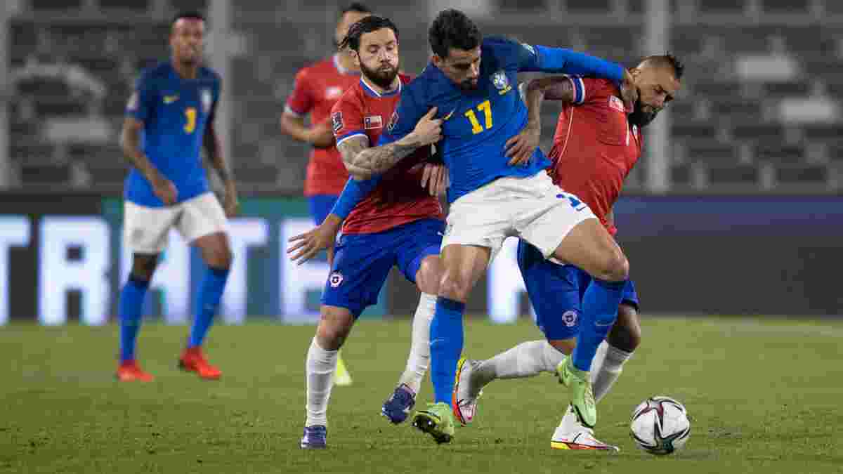 ЧМ-2022, отбор: Бразилия минимально одолела Чили, Колумбия и Уругвай потеряли с аутсайдерами, трудовой успех Аргентины