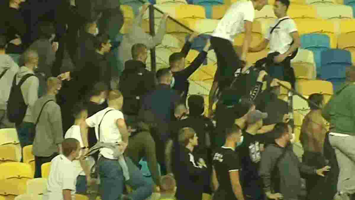 Фанаты Динамо и Александрии устроили драку на НСК Олимпийский – не обошлось без крови