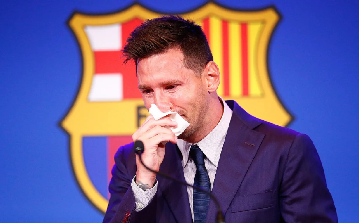 Месси на прощальной пресс-конференции / Сайт Барселоны