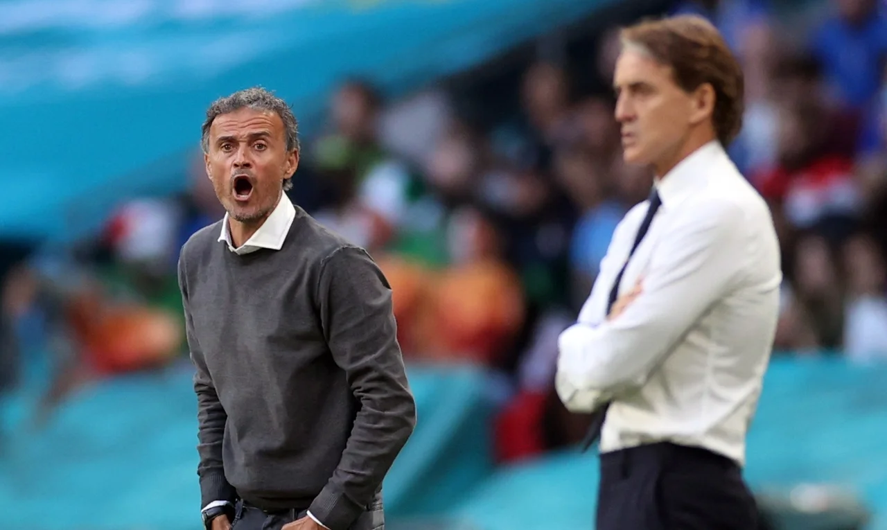 Луїс Енріке та Роберто Манчіні / Фото UEFA