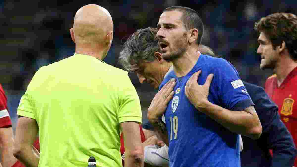 Италия – Испания: Бонуччи извинился перед фанатами за свои действия в полуфинале Лиги наций
