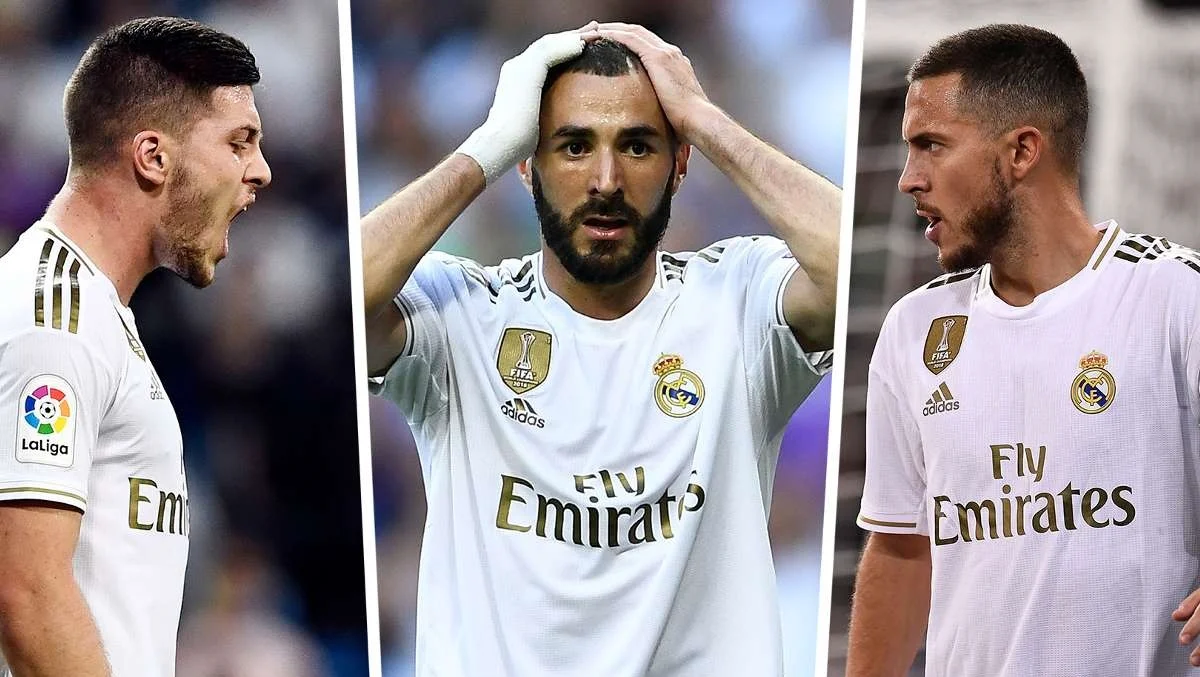 Лука Йович, Карим Бензема и Эден Азар / Коллаж Goal