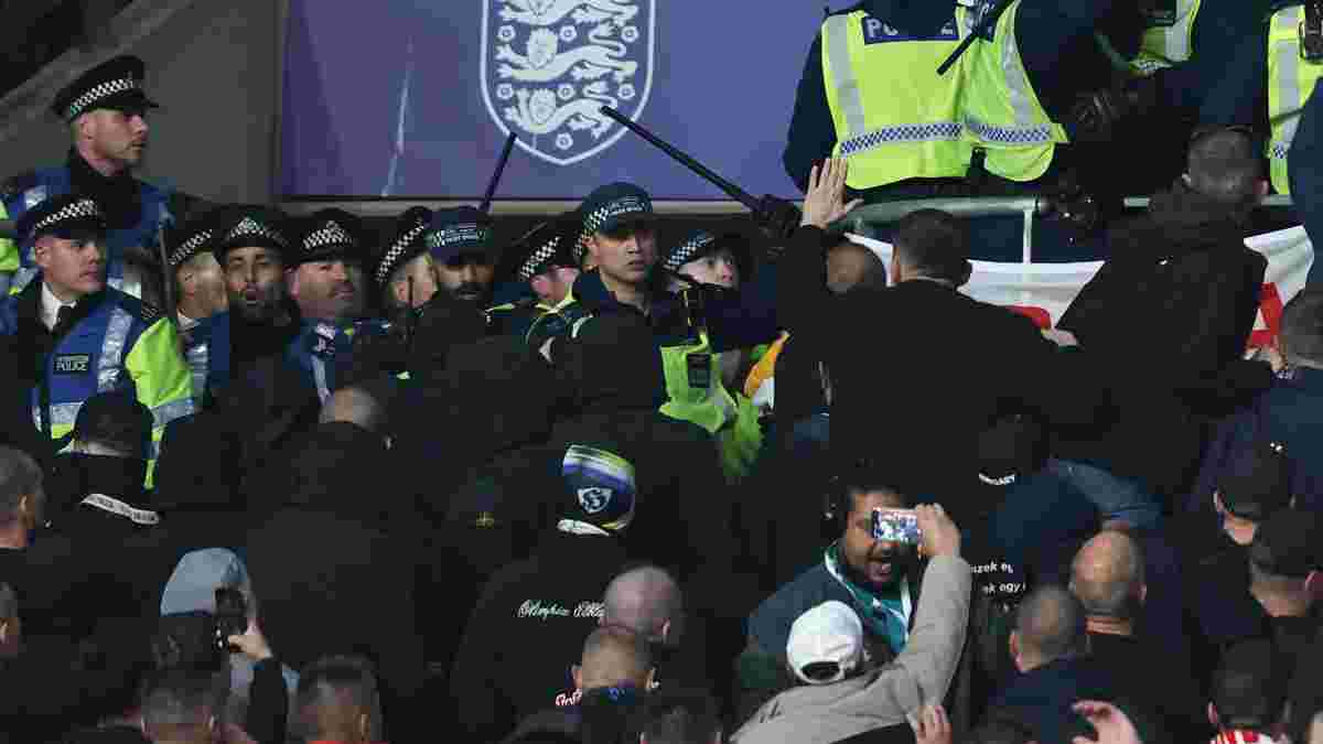 Англия – Венгрия: болельщики устроили стычку с полицией на Уэмбли