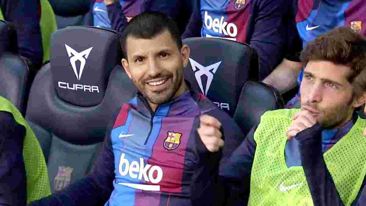 Агуеро розважався на лаві запасних Барселони під час матчу з Реалом – відео емоцій аргентинця