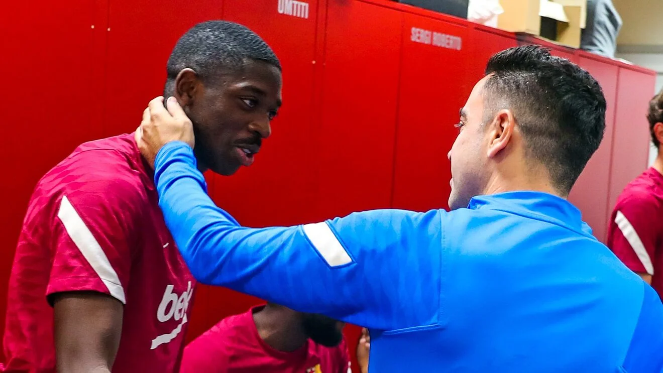 Усман Дембеле и Хави Эрнандес / Фото Барселона