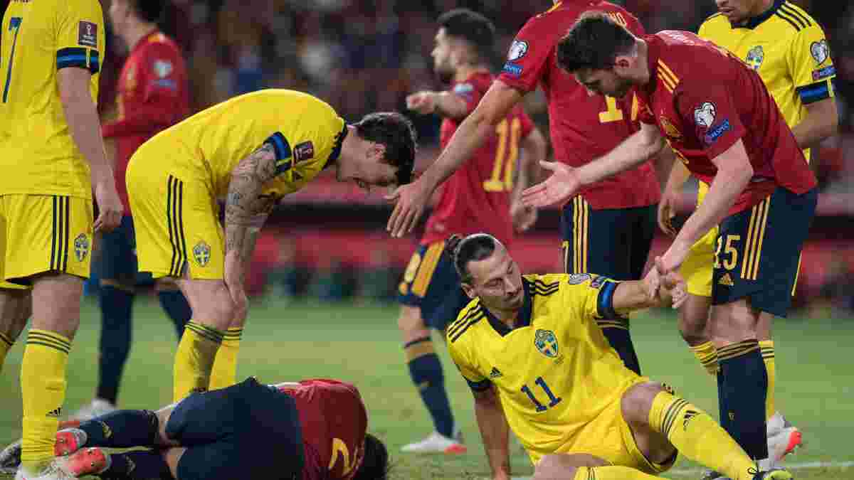 Ибрагимович коварным ударом в спину сбил защитника сборной Испании – видео брутального фола