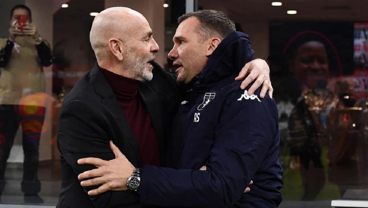 Стефано Піолі та Андрій Шевченко / Фото Мілан