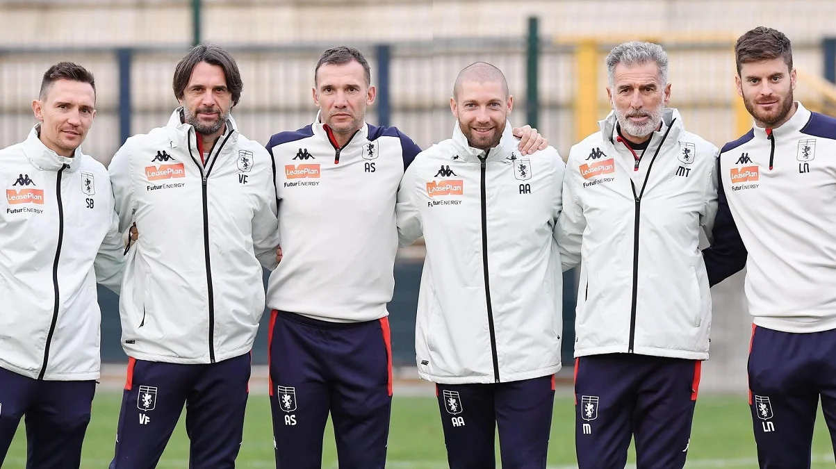 Андрій Шевченко з асистентами / фото: Дженоа