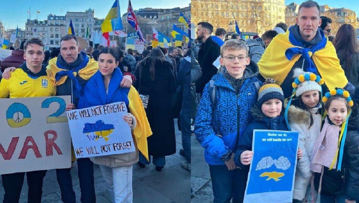 Андрій Шевченко на мітингу за Україну / Instagram