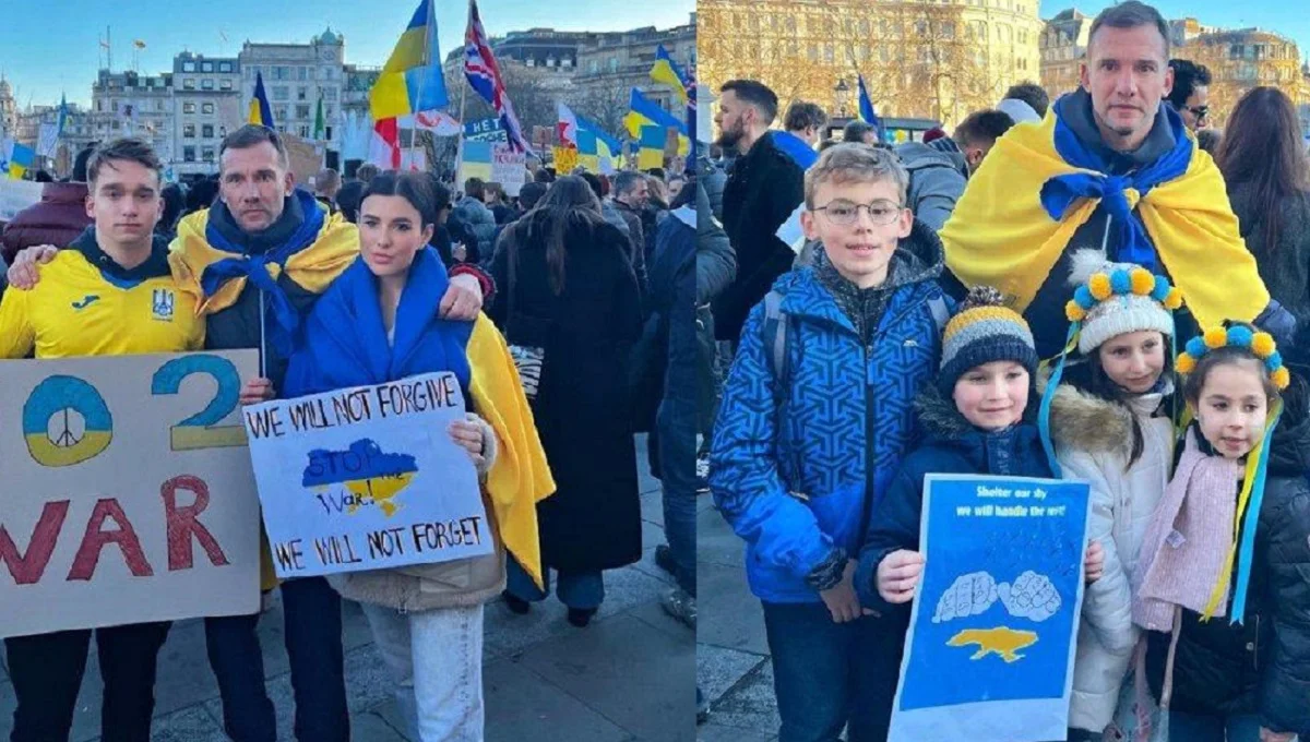 Андрей Шевченко на митинге за Украину / Instagram