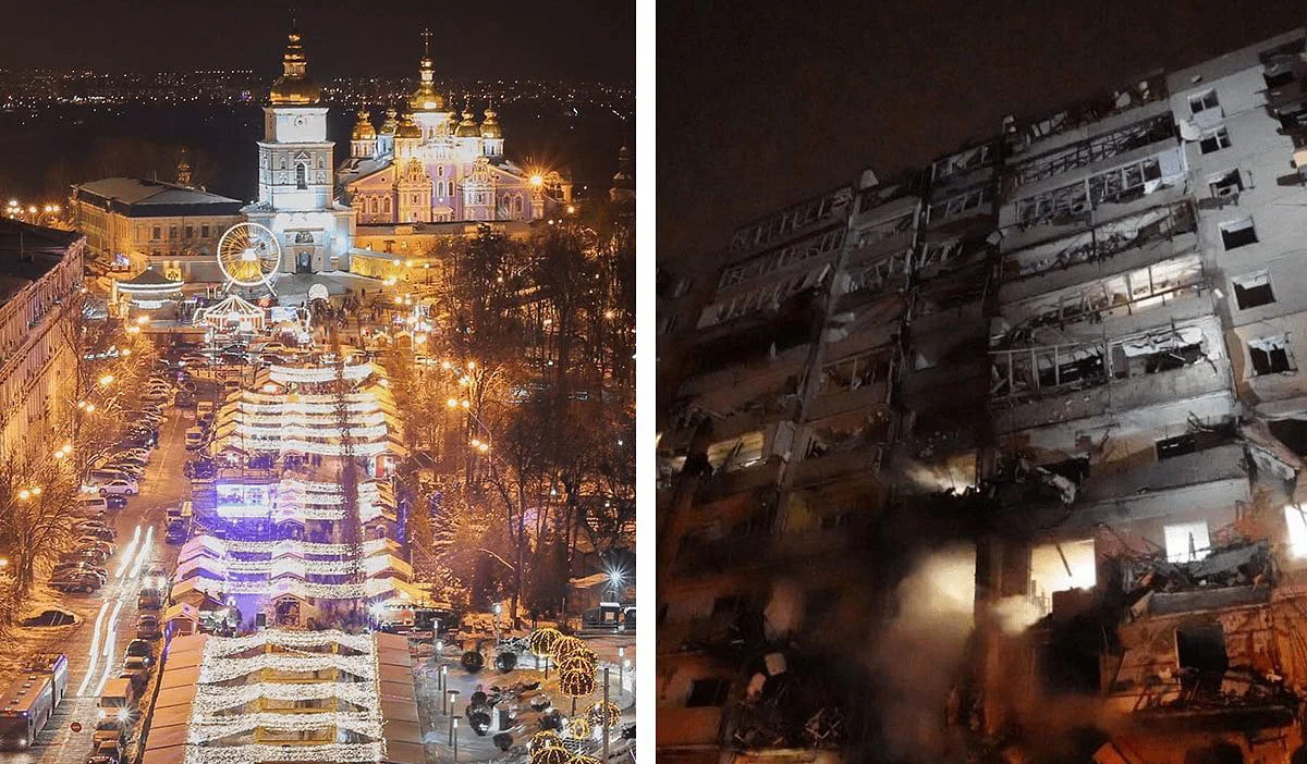 Київ: до і після початку війни / Колаж 24 каналу