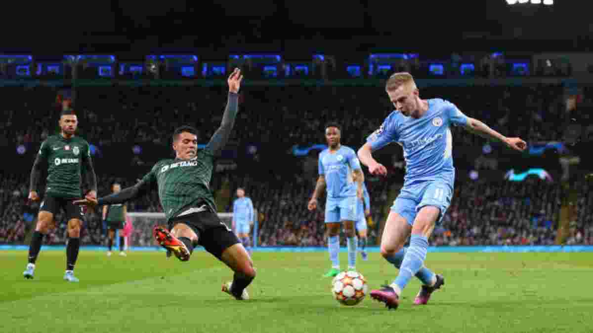 Выход Зинченко и Ко в 1/4 финала Лиги чемпионов в видеообзоре матча Манчестер Сити – Спортинг