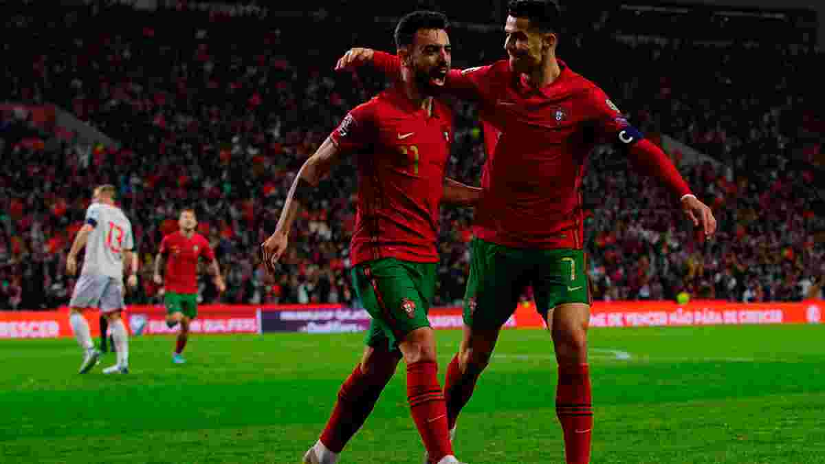 Португалия вышла на ЧМ-2022, обыграв Северную Македонию: Бруну Фернандеш оформил дубль, Отавио – открытие "селесао" 