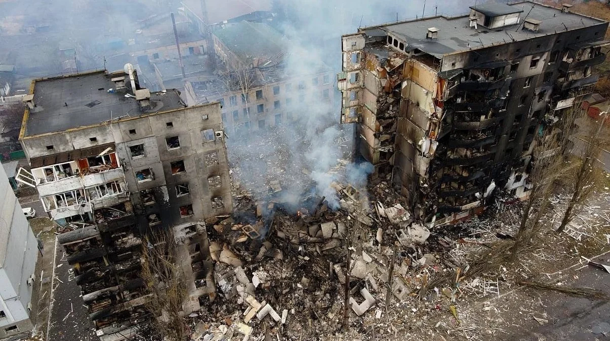 Бородянка після зустрічі з російськими "асвабадітелямі" / Фото з відкритих джерел