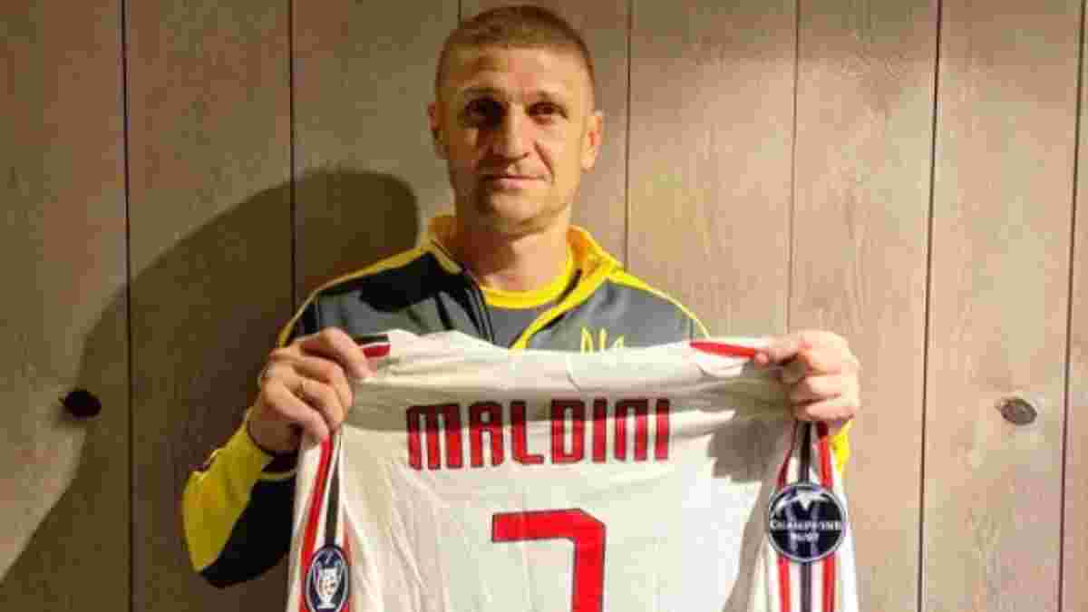 Єзерський виставив на аукціон футболку Мальдіні – українець отримав презент від легенди Мілана у дебютному матчі ЛЧ