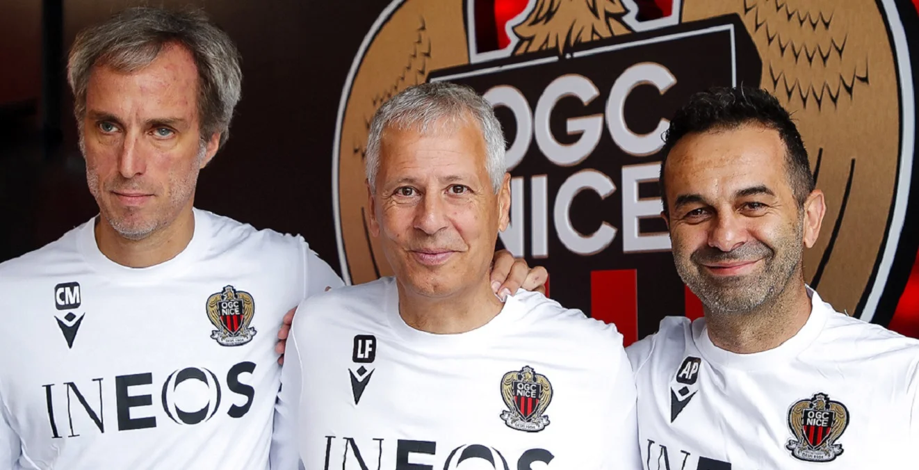 Фавр (в центре) с помощниками / Сайт Ниццы