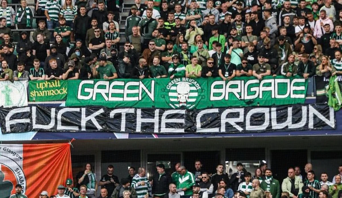 Баннер фанатов Селтика на матче с Шахтером