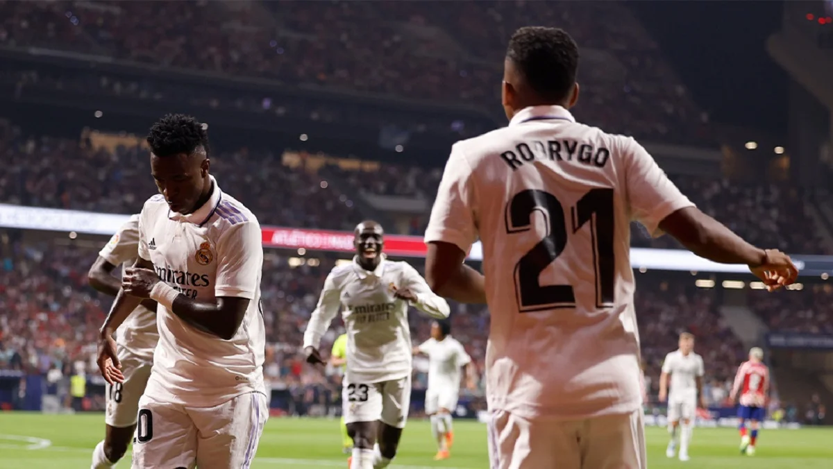 Вінісіус і Родріго святкують гол у матчі з Атлетіко / Twitter Реала