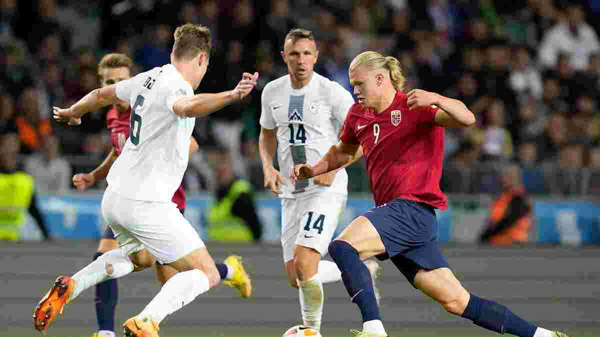 Очередной гол Холанда в видеообзоре матча Словения – Норвегия – 2:1