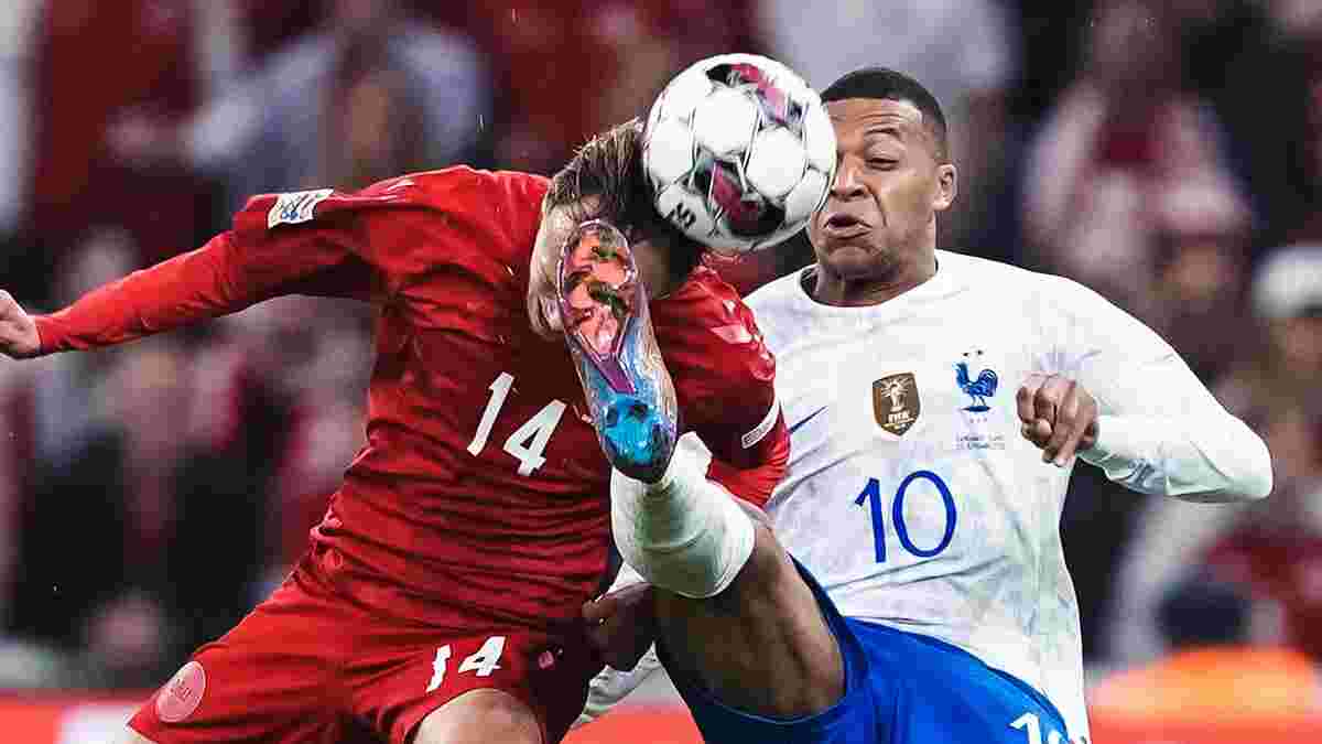 Красивый гол с лету в видеообзоре матча Дания – Франция – 2:0