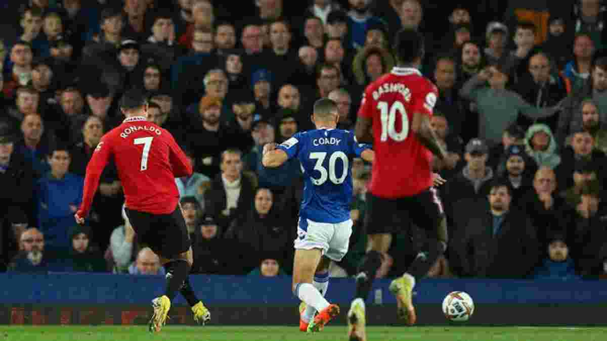 Ювілей Роналду і 100-мільйонне покарання Миколенка у відеоогляді матчу Евертон – Манчестер Юнайтед – 1:2