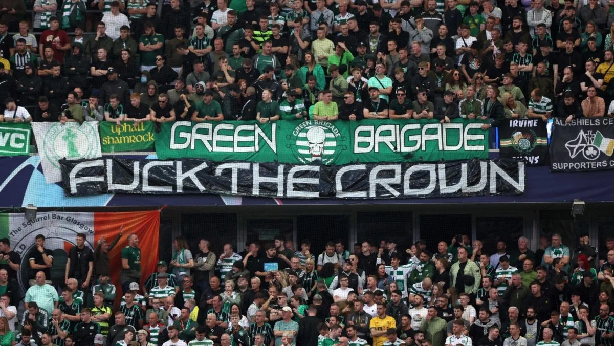 Банер фанатів Селтіка на матчі з Шахтарем