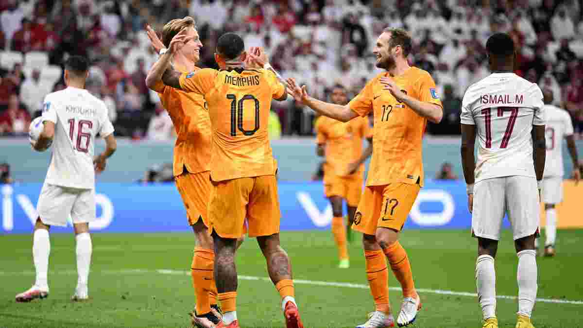 Нідерланди пройшли в 1/8 фіналу ЧС-2022, здобувши спокійну перемогу над Катаром – "ораньє" виграли групу А