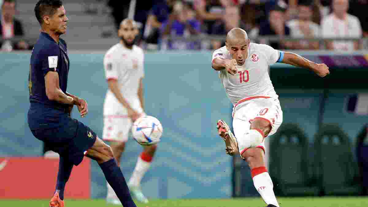 Точний удар Хазрі у відеоогляді матчу Туніс – Франція – 1:0