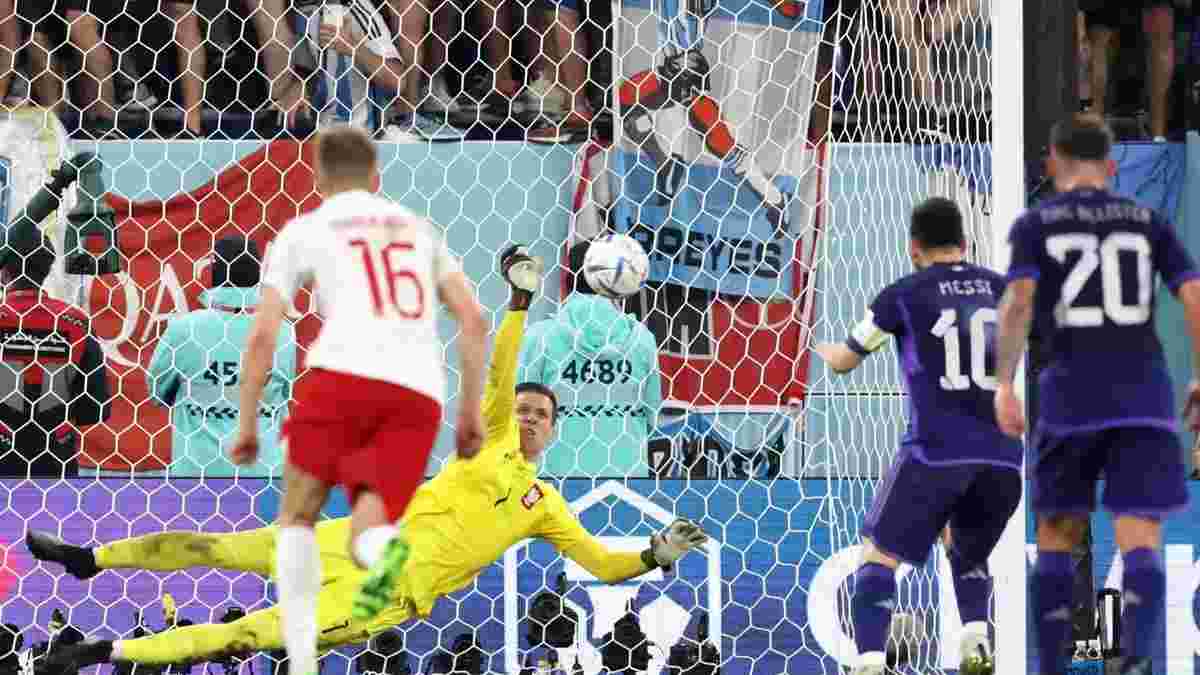 Нереалізований пенальті у виконанні Мессі у відеоогляді матчу Польща – Аргентина – 0:2