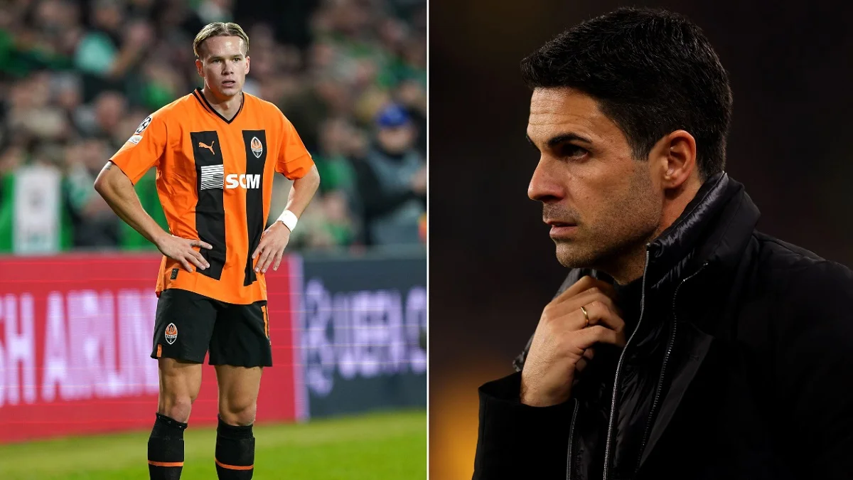 Михаил Мудрик и Микель Артета / коллаж из соцсетей