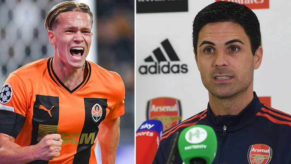 Михайло Мудрик та Мікель Артета / колаж Daily Mirror