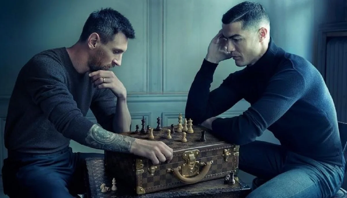 Мессі та Роналду за шаховою дошкою / Louis Vuitton