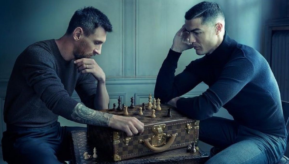Месси и Роналду за шахматной доской / Louis Vuitton