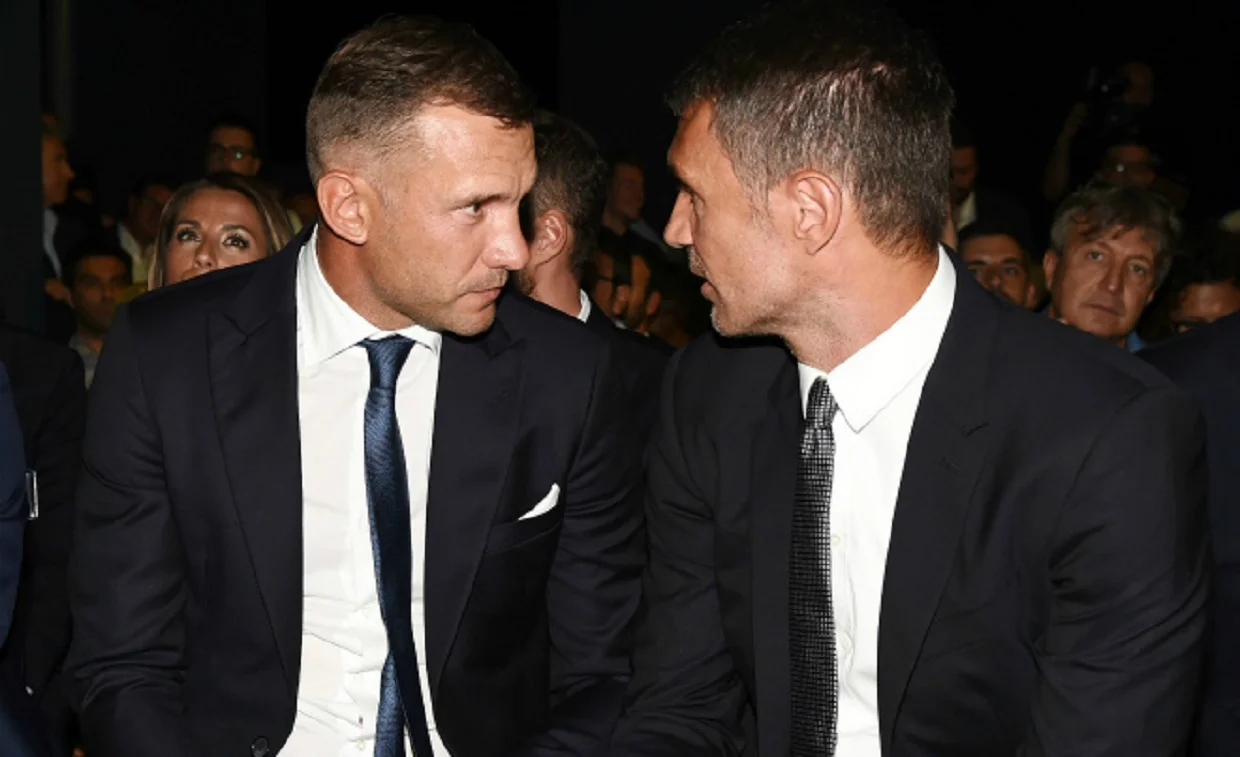 Шевченко и Мальдини / AFP