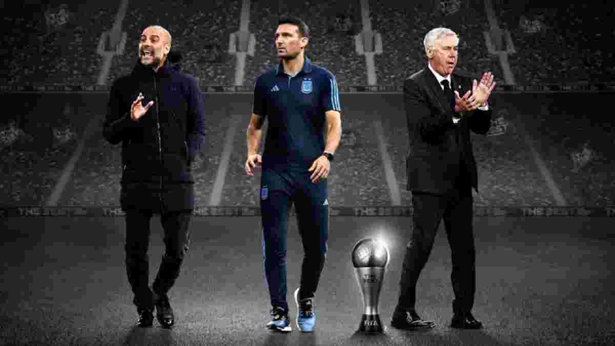 Гвардіола, Анчелотті і Скалоні розіграють приз найкращого тренера ФІФА – двох героїв ЧС-2022 відсіяли