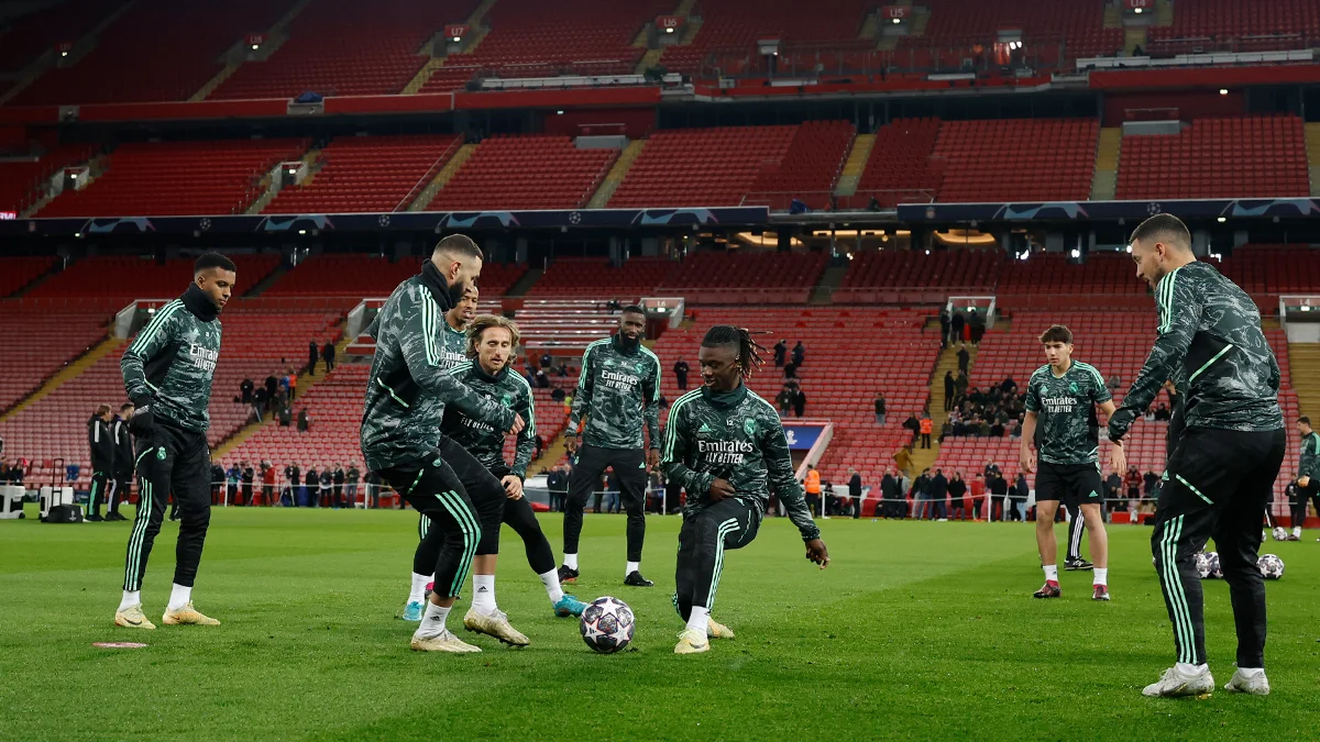 Реал під час тренування на Енфілді / фото: ФК Реал