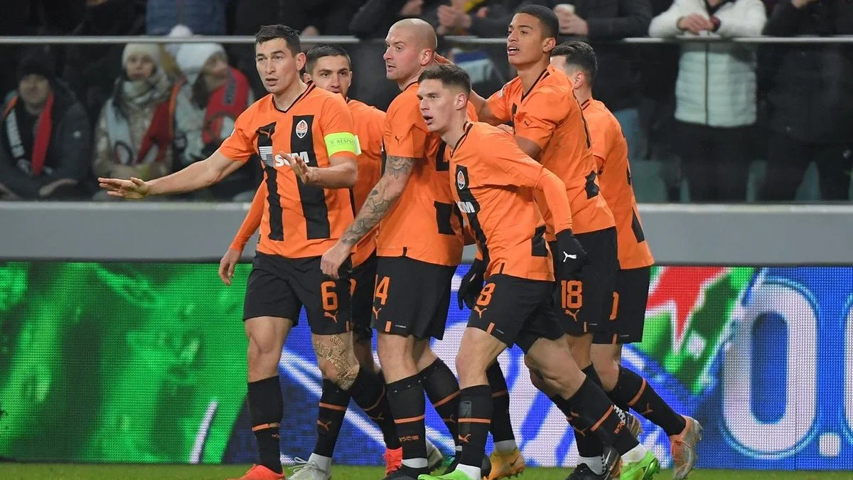 Гравці Шахтаря святкують гол у ворота Фейєнорда / фото: ФК Шахтар