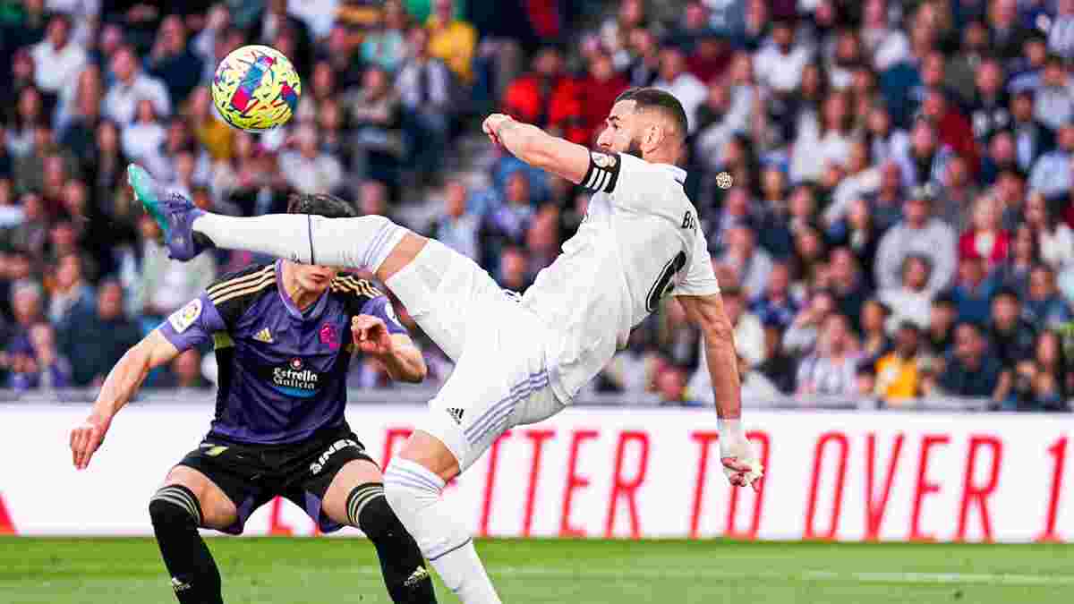 Неймовірний гол через себе і хет-трик за сім хвилин від Бензема у відеоогляді матчу Реал – Вальядолід – 6:0