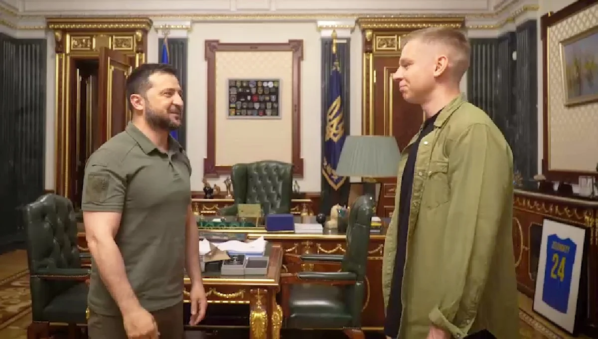 Володимир Зеленський і Олександр Зінченко / Стоп-кадр з відео