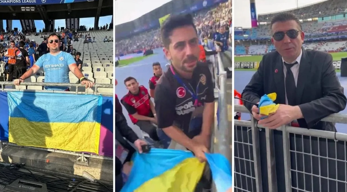 Скандал з українським прапором у фіналі ЛЧ / Фотоколаж з відкритих джерел