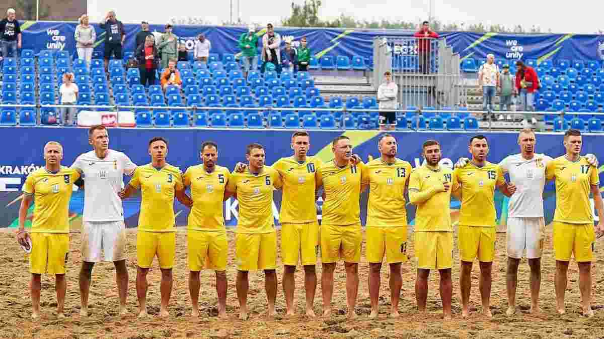 Україна з розгромом вперше за 10 років вийшла на чемпіонат світу з пляжного футболу – 2 голкіпери відзначились голами
