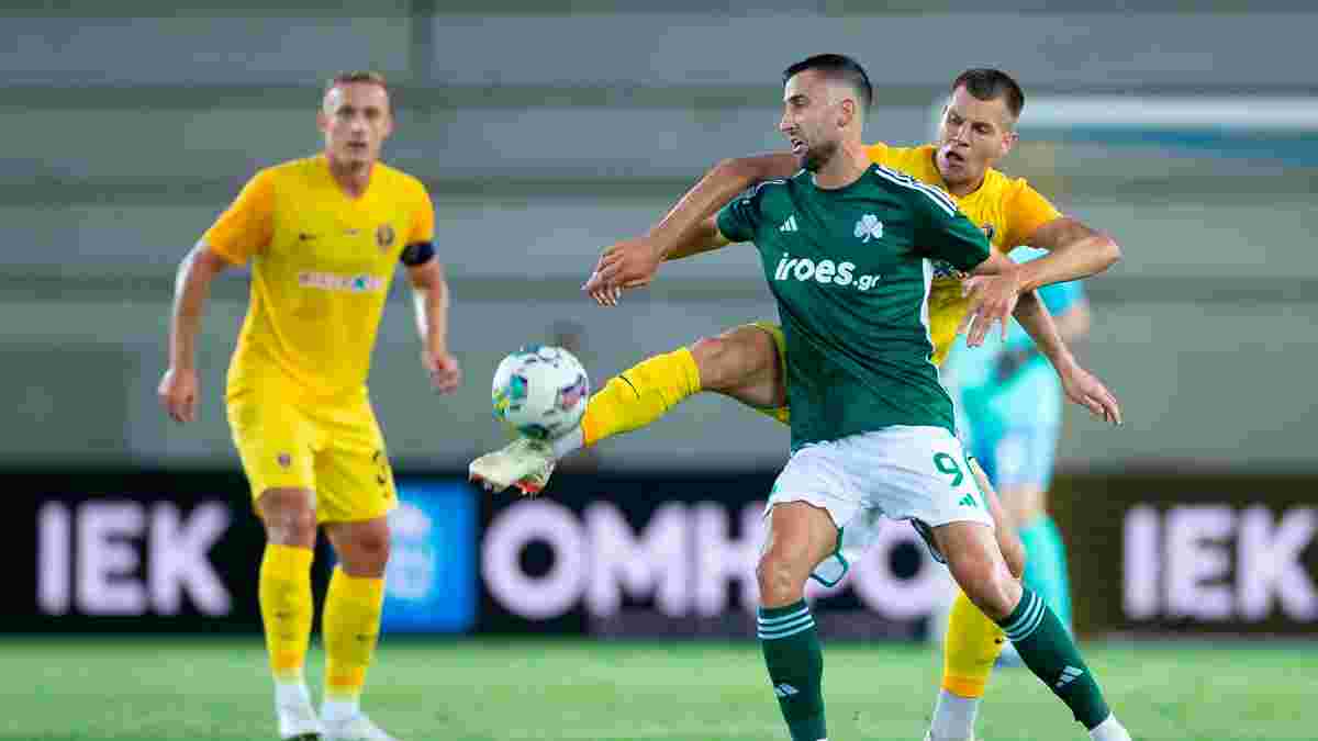 СК Днепр-1 потерпел поражение в дебютном матче в ЛЧ, пропустив три гола от Панатинаикоса