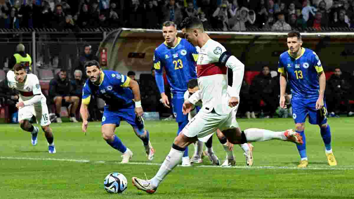 Євро-2024, відбір: Португалія гарантувала перше місце – дубль і рекорд Роналду, який ледь не постраждав від фаната